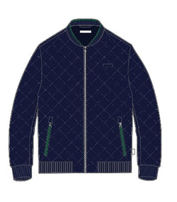 M&S - MKC78 - Navy quilted fitted bomber jacket