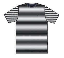 M&S - MKC95 - Navy and Cream striped short-sleeve standard fit jersey top