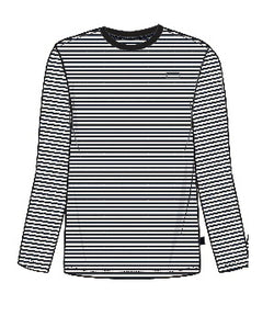 M&S - MKC97 - Navy and Cream striped long-sleeve standard fit jersey top